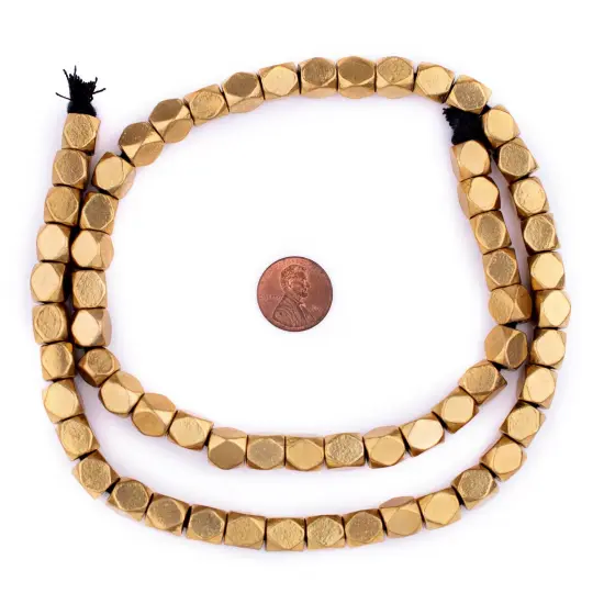 The Bead Chest Brass Diamond Cut Beads (9mm) {2}