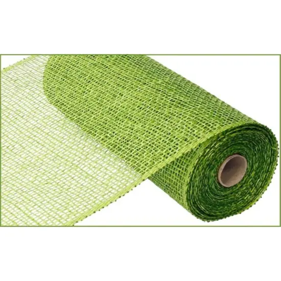 10" Poly Burlap Mesh Ribbon: Lime Green {2}