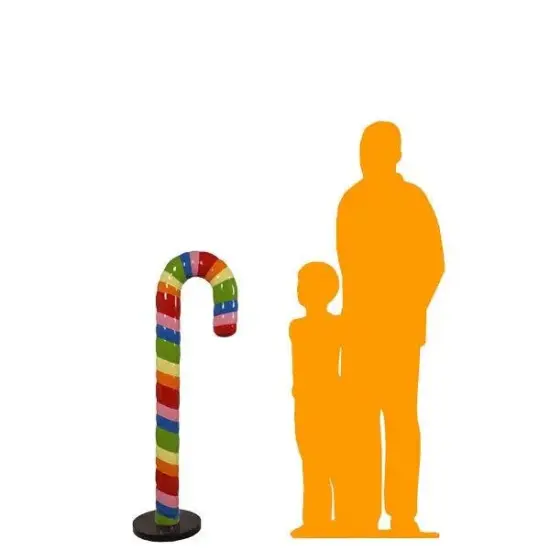 Small Rainbow Cushion Candy Cane Statue {2}