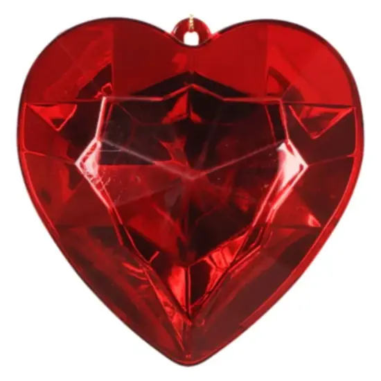 6" Acrylic Heart Jewel Ornament: Red {1}