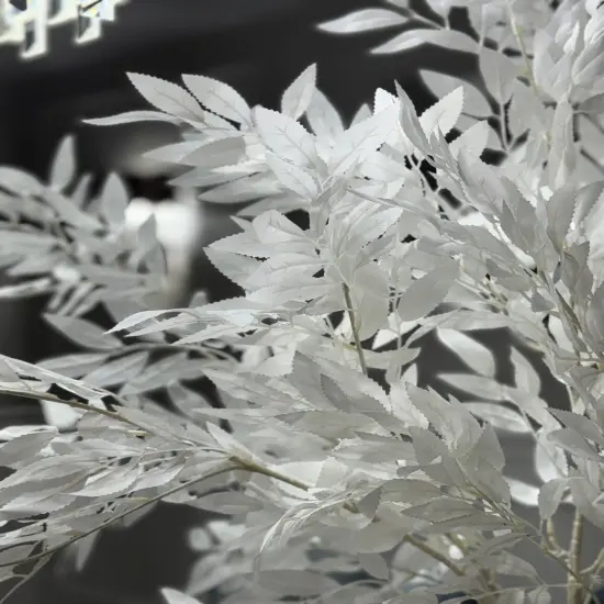 Azore Artificial White Silk Stem Faux Leaf Branches 42" set of 4 {3}