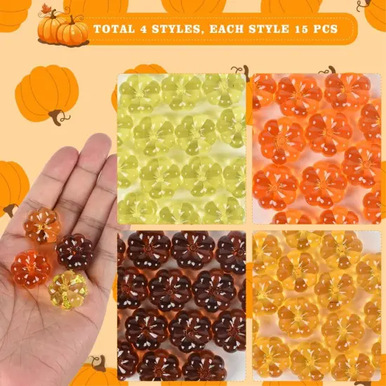 60PCS Acrylic Pumpkin Fall Decorations {3}