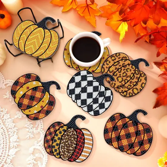 DIY Autumn Halloween Diamond Painting Coasters Kit for Beginner Adult {2}