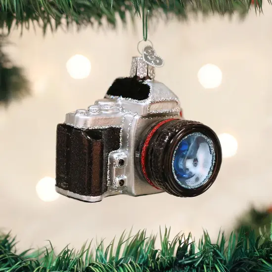 Old World Christmas 2.5 Inch Camera Christmas Tree Ornament , Ornament Picture Memory Black {3}