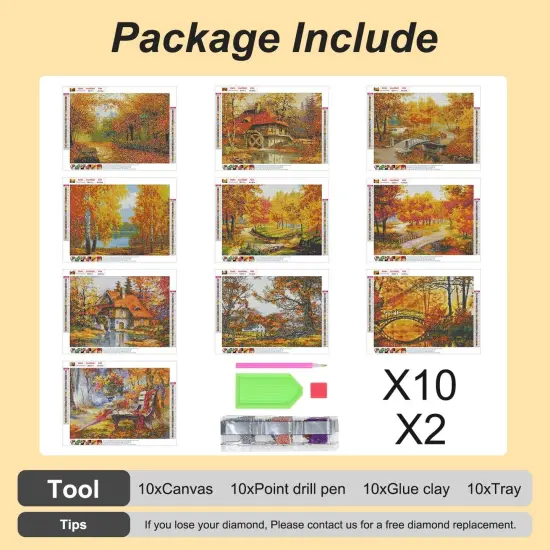 12&times;16 Inch - 10 Pack Diamond Painting Kits for Adults {3}