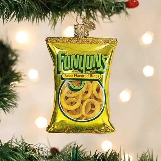 Old World Christmas 3.5 Inch Funyuns Christmas Tree Ornament , Flavored Ring Yellow {3}