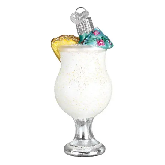 Old World Christmas 4.0 Inch Pi&ntilde;a Colada Tree Ornament , Ornament Rum Pinnapple White {2}