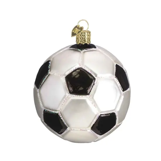 Old World Christmas 3.25 In Soccer Ball Christmas Tree Ornament , Ornament Sports White {1}