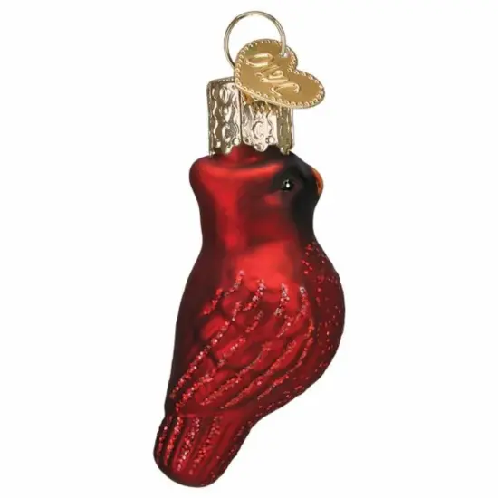 Old World Christmas 2.25 In Mini Red Cardinal Christmas Tree Ornament , Ornament Bird Glitter {1}