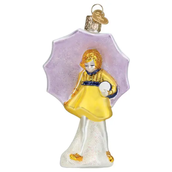 Old World Christmas 5.0 Inch Morton Umbrella Girl Tree Ornament , Ornament Little Girl Umbrella Yellow {1}