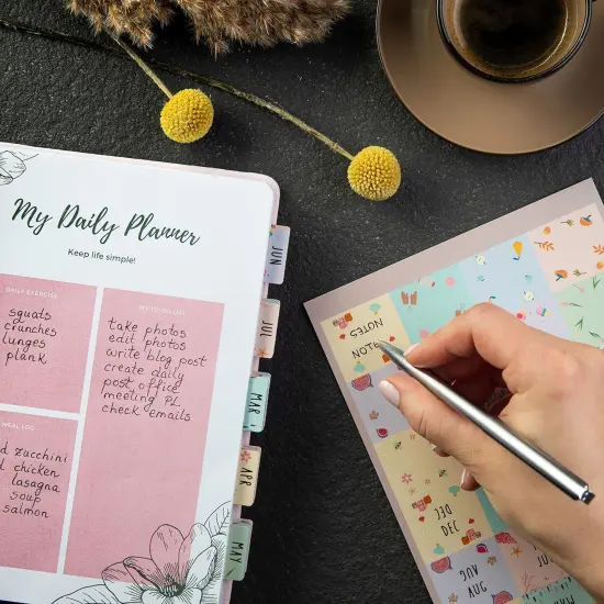 Laminated Planner Monthly Tabs, 24 Peel {3}