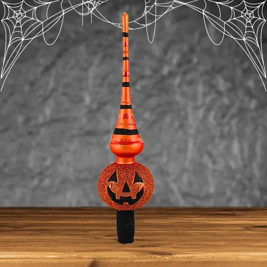 Santa Land 13.0 Inch Ferguson Mcfright Tree Topper Halloween Tree Topper , Halloween Decor Finial Halloween Pumpkin SPARKLING {4}