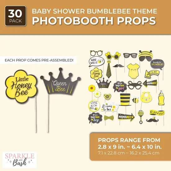 Bumble Bee Photo Booth Prop Kit (30 Pieces) Yellow {2}