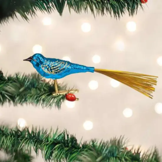 Old World Christmas 1.5 Inch Blue Lovebird Tree Ornament , Ornament Clip-On {3}