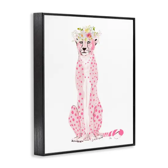 Stupell Industries Pink Leopard Floral Garland Framed Giclee Design By Patricia Pinto {3}