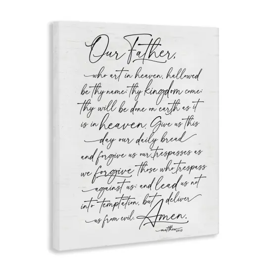 Stupell Industries Our Father Religious Prayer Reading Spiritual Scripture Canvas Design By Lettered and Lined {3}