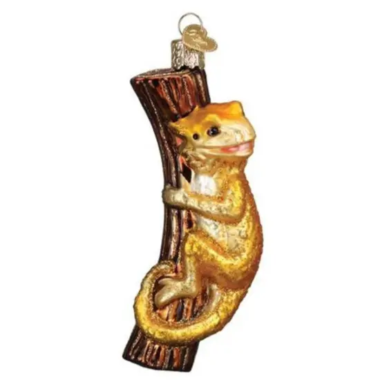 Old World Christmas 4.75 In Bearded Dragon Christmas Tree Ornament , Desert Lizards Gold {1}