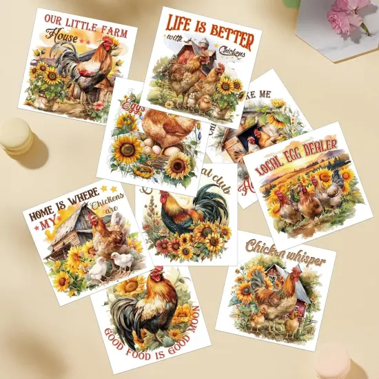 9 Sheets Farm Rub on Transfer Stickers {4}