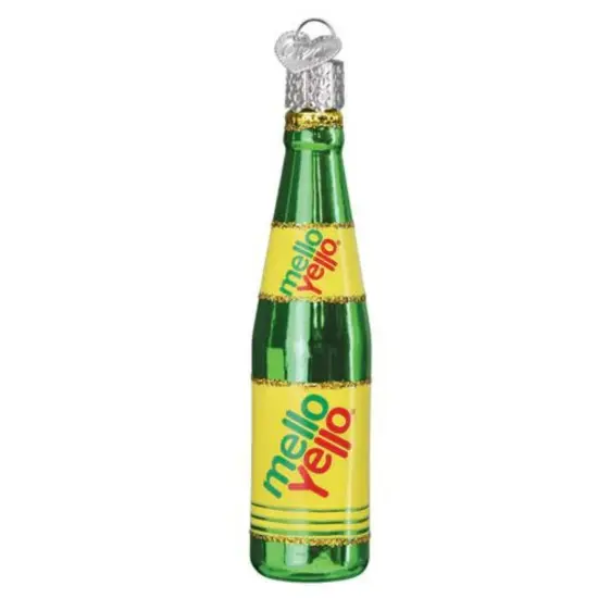 Old World Christmas 4.25 In Mello Yello Bottle Christmas Tree Ornament , Ornament Lemon Lime Coca-Cola Coke Green {1}