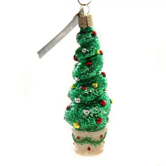 Old World Christmas 4.75 In Holiday Topiary Tree Ornament , Ornamental Shape Green {2}