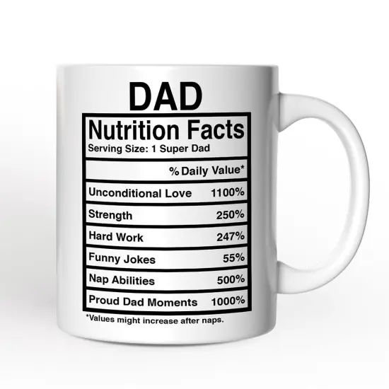 Dad Nutrition Facts Mug, Birthday Gift {1}