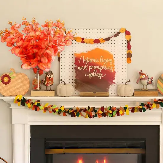 10 Pcs Fall Eucalyptus Stems - 13.4 inch (Autumn) {3}