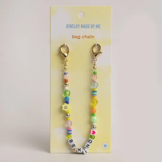Be Kind Clip on Beaded Bag Chain 10" {3}