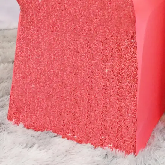 1 Piece Coral Sequin Spandex Chair Cover Stretch Fit for Banquet Seating {3}