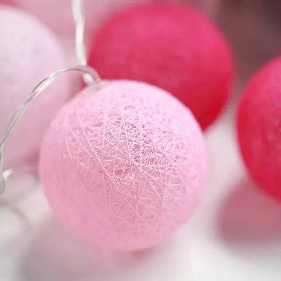 20 LED Cotton Globe Battery Operated String Lights Wedding Decorations Backdrops {4}