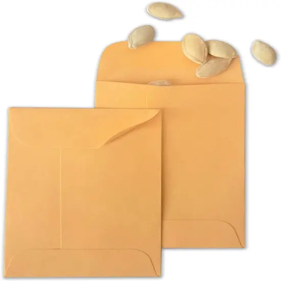 200PCS #7 Coin Envelopes 3.5x6.5 inches Brown Kraft Envelopes Classic Small Parts Gummed Flap for Coins, Cash, Credit Cards, Seeds {4}
