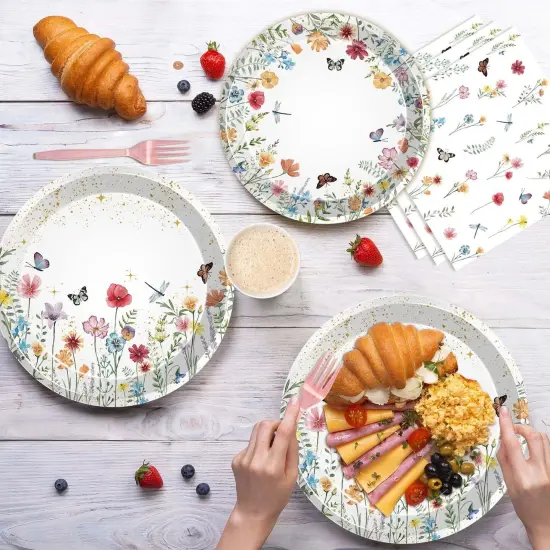 96 Pcs - Baby Shower Disposable Paper Plates and Napkins {3}