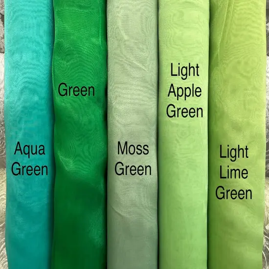 1 Yard Aqua Green Crystal Organza Fabric Sheer Shiny Polyester for Decorations and Crafts {2}