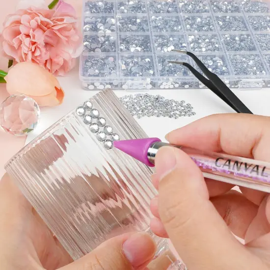 25000Pcs Resin Jelly Flatback Rhinestones with Glue and Tools - Clear {2}