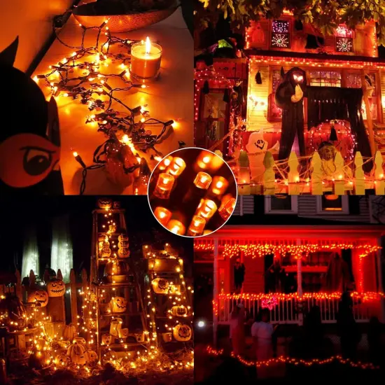 164FT 500 LED Orange Halloween String Lights - 8 Modes {5}