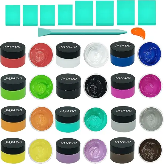 12 Jars Chalk Paste Paint Set, 9 Pcs Chalk Paint Mini Squeegees and Rubber {1}