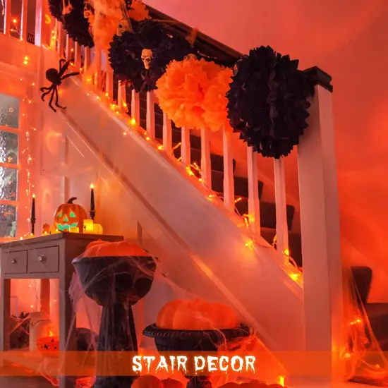 500 LED Orange Halloween String Lights - 163FT, 8 Modes {4}