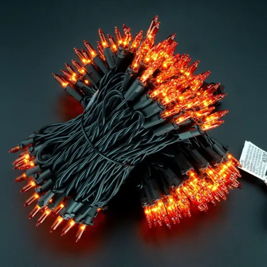 Pack of 2 Sets 33 ft 100 Count Christmas String Lights (Orange) {5}