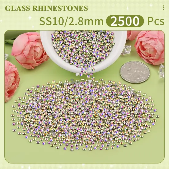 2500PCS SS10/2.8mm Flatback Crystal Rhinestones {2}