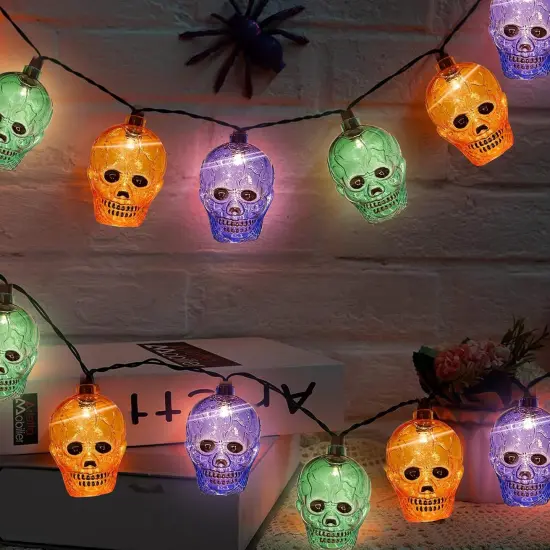 8.5Ft Halloween Skull String Lights {1}