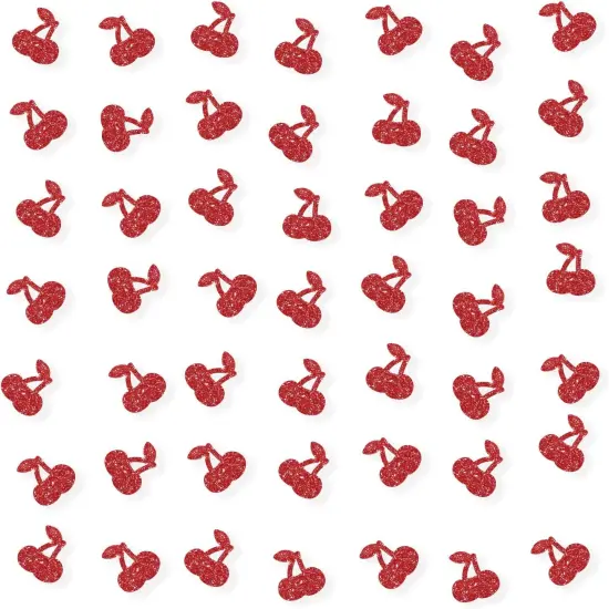 100pcs Cherry Confetti, Red Glitter Cherry Fruit Confetti {1}