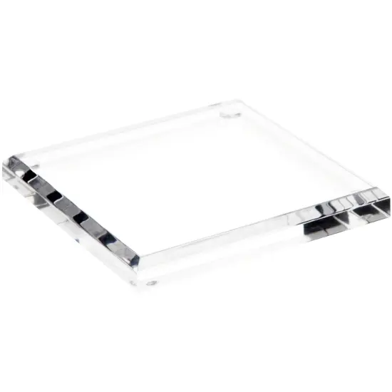 Plymor Clear Acrylic Square Beveled Display Base, 4" W x 4" D x 0.5" H {1}