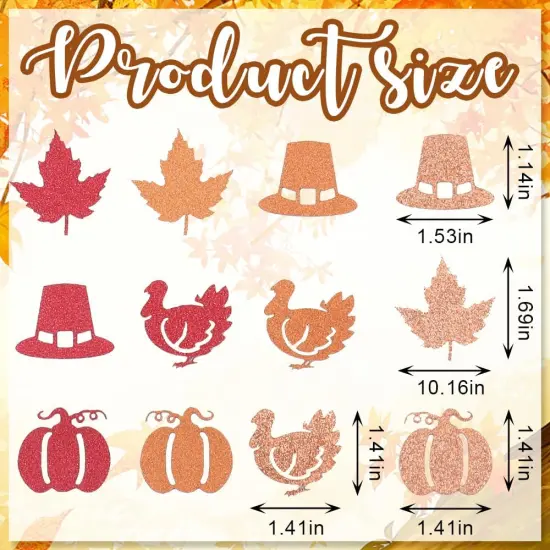 200pcs Thanksgiving Pumpkin Glitter Confetti - Hats {5}