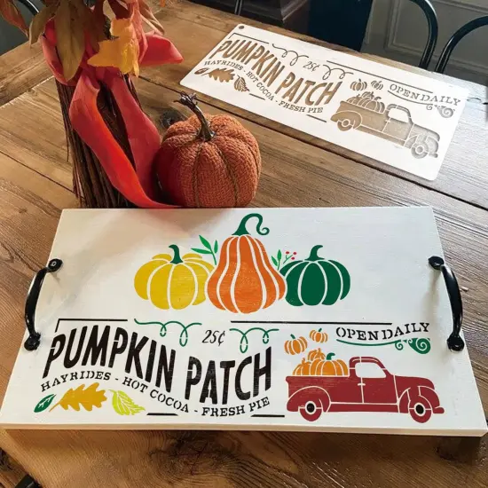 (12 Fall) - Fall Stencils for Painting on Wood Hello Pumpkin {2}