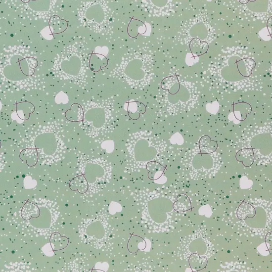 Mook Fabrics Hearts Adored Printed PUL Fabric [60 in. Wide] - By The Yard Green {1}
