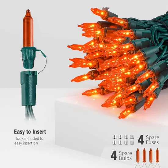 2 Pack Mini Orange Halloween String Lights - 13FT, 50 LED {2}