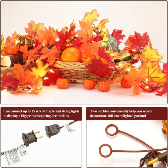 Fall Maple Leaf String Lights - 9FT {4}