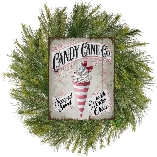 Vintage Candy Cane Co Christmas Sign {2}