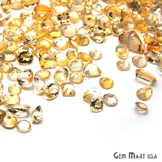 Mixed Gemstone, 100% Natural Semi Precious Gems, Faceted Loose Gems, 10-20mm, Mixed, 100 Carats GemMartUSA (60010) Citrine {1}