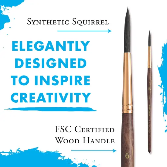 Princeton Series 4750 Neptune Synthetic Squirrel Brush-Short Handle Script Liner Size 6 {5}