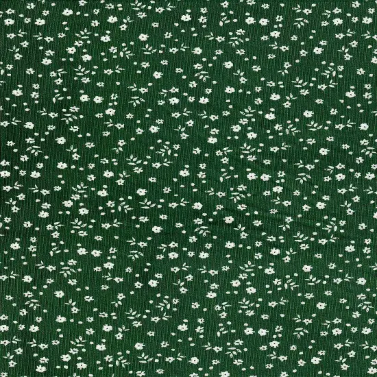 1 Yard Green 4X2 Yummy Rib Ditsy Floral Flower Stretch Knit Fabric 58/60 Inches Wide {2}